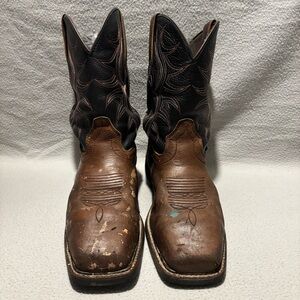Justin Mens Brown Black Steel Toe Waterproof Boots Size 9.5D ASTM F2413-18